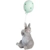 Clayre & Eef Conejo Decorativo con Globo Gris 7x6x18 cm Decoración de Pascua estilo campestre