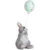 Clayre & Eef Conejo Decorativo con Globo Gris 7x6x18 cm Decoración de Pascua estilo campestre