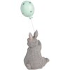 Clayre & Eef Conejo Decorativo con Globo Gris 7x6x18 cm Decoración de Pascua estilo campestre
