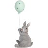 Clayre & Eef Conejo Decorativo con Globo Gris 7x6x18 cm Decoración de Pascua estilo campestre