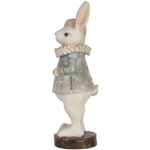 Clayre & Eef Conejo Decorativo Estilo Campestre Beige Azul 11x10x28 cm Poliresina