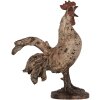 Clayre & Eef 6PR5481 Gallo Decorativo Beige Marrón 26x13x33 cm Poliresina