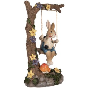 Clayre & Eef figurita decorativa conejo en columpio...