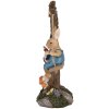 Clayre & Eef figurita decorativa conejo en columpio estilo campestre 20x12x32 cm
