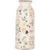 Clayre & Eef Jarrón de Cerámica Ø 8x20 cm Beige Rosa Country Style Vintage