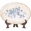 Clayre & Eef 6CE2020 Plato decorativo Beige-Azul 25x18x3 cm