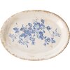 Clayre & Eef 6CE2020 Plato decorativo Beige-Azul 25x18x3 cm