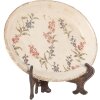 Clayre & Eef Plato Decoración Cerámica Beige Rosa 25x18 cm Estilo Vintage