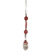 Clayre & Eef 65990 Colgante Navidad Vidrio Rojo Plata 2x2x23 cm