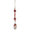 Clayre & Eef 65990 Colgante Navidad Vidrio Rojo Plata 2x2x23 cm