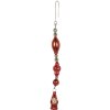 Clayre & Eef 65991 Colgante Navidad vidrio rojo plata 1x1x25 cm estilo country