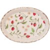 Clayre & Eef Plato decorativo 25x18x3 cm Beige Rojo con motivo fresa