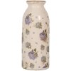 Clayre & Eef 6CE2023 Jarrón Cerámica Antigua Floral Beige Rosa Ø 8x20 cm