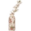 Clayre & Eef 6CE2027 Jarrón Beige Rosa Estampado Floral Ø 8x20 cm Cerámica Vintage