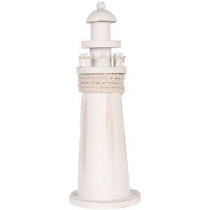 Clayre & Eef 6H2409 Faro Decorativo Blanco Ø 10x30 cm Estilo Campestre