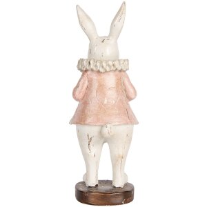 Clayre & Eef Conejo Decorativo Pascua Vintage Beige Rosa 11x10x29 cm