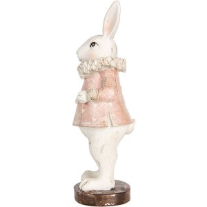 Clayre & Eef Conejo Decorativo Pascua Vintage Beige Rosa 11x10x29 cm