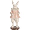 Clayre & Eef Conejo Decorativo Pascua Vintage Beige Rosa 11x10x29 cm