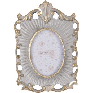Clayre & Eef 2F1219 Marco de Foto Gris Dorado 12x16...