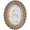 Clayre & Eef 2F1252 Marco de Foto Plata 10x15 cm Ovalado Vintage Plástico Cristal