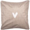Clayre & Eef BHS22 Funda de Cojín 45x45 cm Marrón Blanco Estilo Campestre