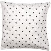 Clayre & Eef BHS24-3 Funda de Cojín 45x45 cm Blanco Negro Motivo Corazón
