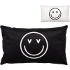 Clayre & Eef BHS36-3 Funda de Cojín 30x50 cm Negro Blanco Motivo Smiley