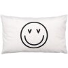 Clayre & Eef BHS36-3 Funda de Cojín 30x50 cm Negro Blanco Motivo Smiley