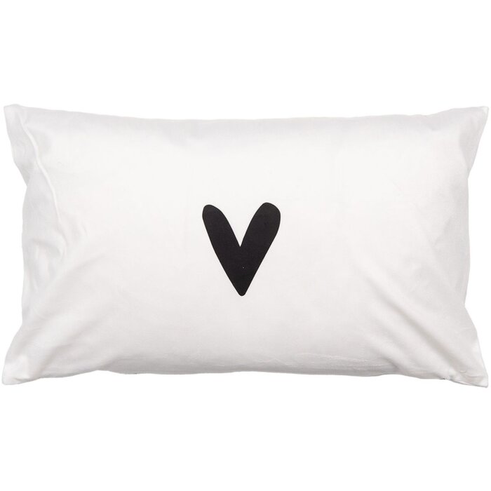 Clayre & Eef BHS36-5 Funda de Cojín 30x50 cm Blanco Negro