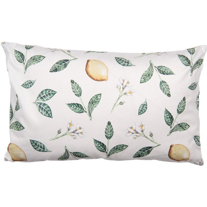 Clayre & Eef LEL36 Funda de Cojín 30x50 cm Beige Amarillo Country Style Poliéster