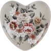 Clayre & Eef Corazón Decorativo Cerámica Gris Rosa 11x11x4 cm Estilo Country