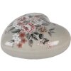 Clayre & Eef Corazón Decorativo Cerámica Gris Rosa 11x11x4 cm Estilo Country