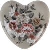 Clayre & Eef Corazón Decorativo Cerámica Gris Rosa 11x11x4 cm Estilo Country