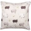 Clayre & Eef NSF22 Funda de Cojín 45x45 cm Beige Marrón Estilo Campestre Oveja
