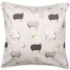 Clayre & Eef NSF22 Funda de Cojín 45x45 cm Beige Marrón Estilo Campestre Oveja