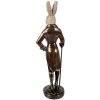 Clayre & Eef Conejo Decorativo Poliresina Beige Rojo 17x15x51 cm Figurita de Pascua