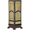 LumiLamp 5LL-6358 Lámpara de Mesa Tiffany Beige Marrón 17x17x44cm E27 Cristal Poliresina