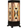 LumiLamp 5LL-6359 Lámpara de mesa Tiffany Marrón Beige 17x17x44 cm E27 40W