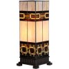LumiLamp 5LL-6360 Lámpara de mesa Tiffany Beige Marrón 44cm E27 Cristal Poliresina