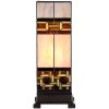 LumiLamp 5LL-6360 Lámpara de mesa Tiffany Beige Marrón 44cm E27 Cristal Poliresina