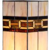 LumiLamp 5LL-6360 Lámpara de mesa Tiffany Beige Marrón 44cm E27 Cristal Poliresina