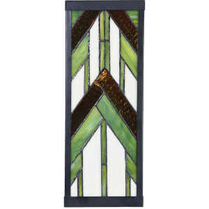 LumiLamp 5LL-6361 Aplique Tiffany Beige Verde 14x16x40 cm E27 Cristal Metal
