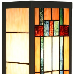 LumiLamp 5LL-6362 Aplique Tiffany Beige Marrón 14x16x40cm E27 Cristal Metal