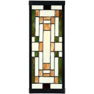 LumiLamp 5LL-6363 Aplique Tiffany Beige Verde 14x16x40cm...