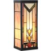 LumiLamp Tiffany Aplique Beige Marrón 14x16x40 cm E27 Cristal Metal