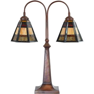 LumiLamp 5LL-6366 Lámpara de mesa Tiffany vidrio...