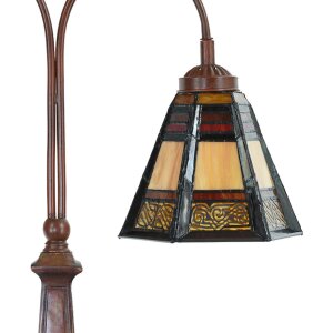LumiLamp 5LL-6366 Lámpara de mesa Tiffany vidrio marrón 48x19x64 cm E27