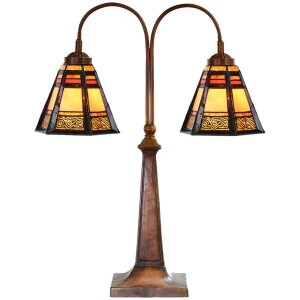 LumiLamp 5LL-6366 Lámpara de mesa Tiffany vidrio...