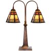LumiLamp 5LL-6366 Lámpara de mesa Tiffany vidrio marrón 48x19x64 cm E27