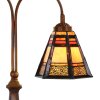 LumiLamp 5LL-6366 Lámpara de mesa Tiffany vidrio marrón 48x19x64 cm E27